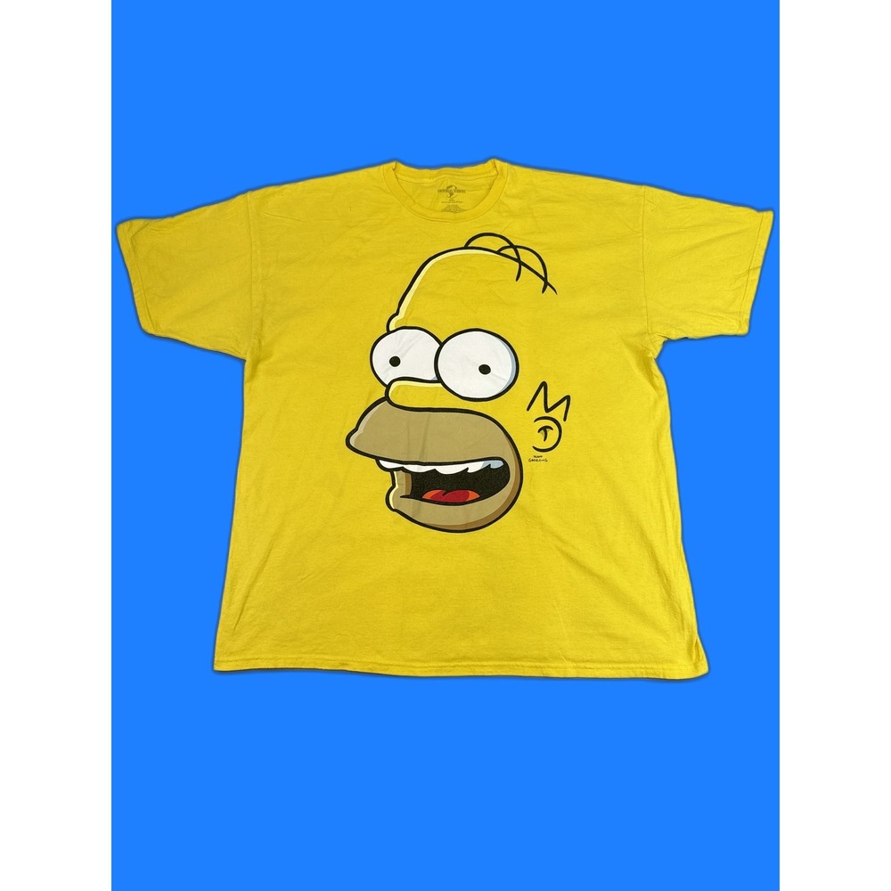 Universal Studios Homer Simpson Graphic Tee 2XL Yellow 100% Cotton Short Sleeve